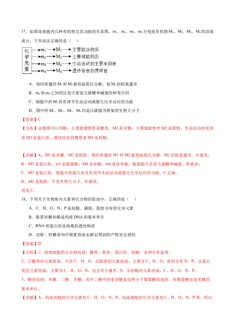 专题4蛋白质和核酸（解析版)_2024年新高考资料_3.2024专项复习_备战2024年高考生物一轮复习重难点专项突破_专题04蛋白质和核酸-备战2024年高考生物一轮复习重难点专项突破