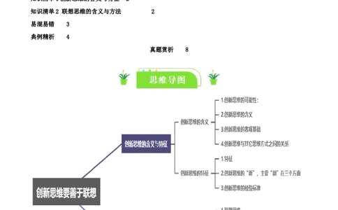 专题56创新思维要善于联想_新高考复习资料_2024年新高考资料_一轮复习资料_口袋书2024年高考政治一轮复习知识清单（新高考通用）