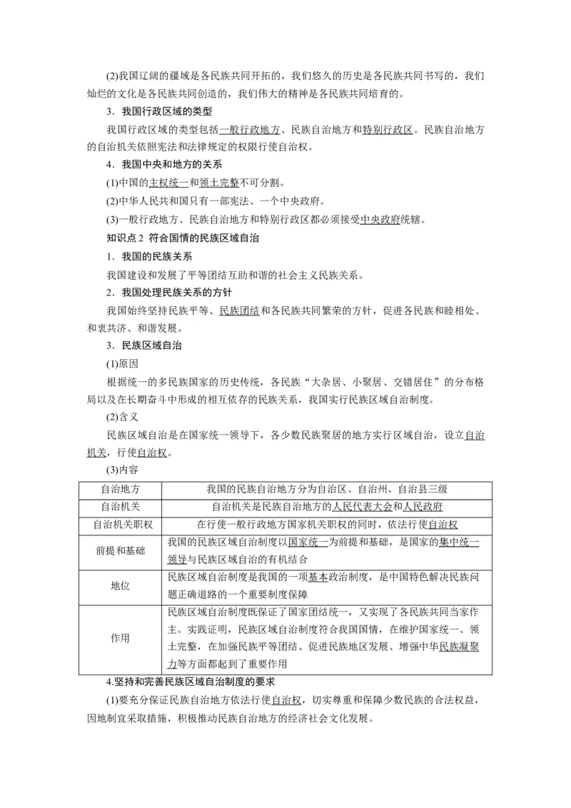 第06课我国的基本政治制度（讲义）（原卷版）_新高考复习资料_2024年新高考资料_一轮复习资料_完2024年高考政治一轮复习讲练测（课件+讲义+练习）（新教材新高考）_必修3