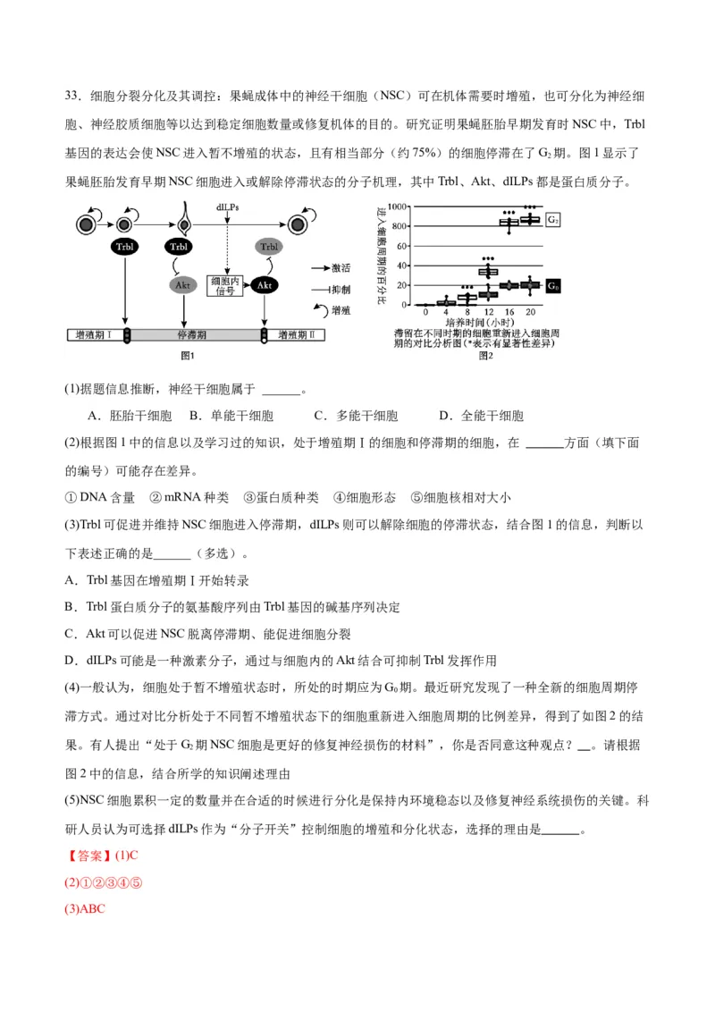 专题14细胞分化、衰老、凋亡和癌变（解析版)_2024年新高考资料_3.2024专项复习_备战2024年高考生物一轮复习重难点专项突破_专题14细胞分化、衰老、凋亡和癌变
