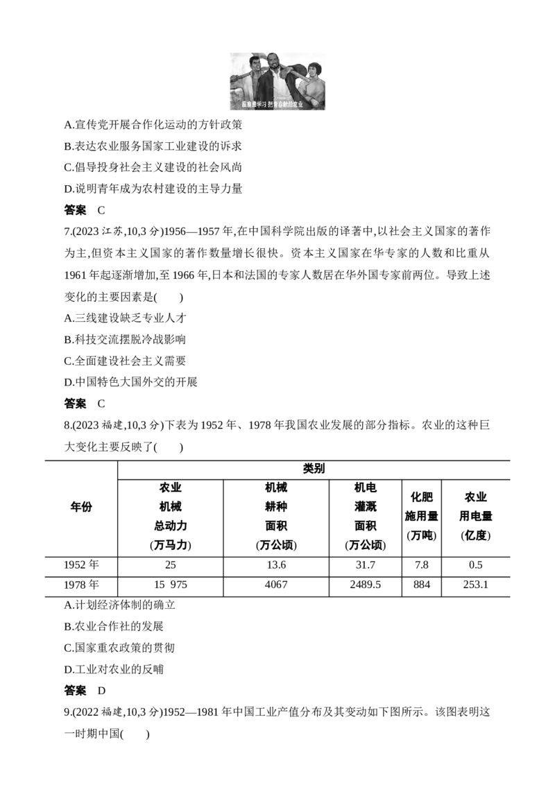 2025新教材历史高考第一轮基础练习--第七单元从中华人民共和国成立到中国夜色社会主义新时代（含答案）_2025年新高考资料_一轮复习