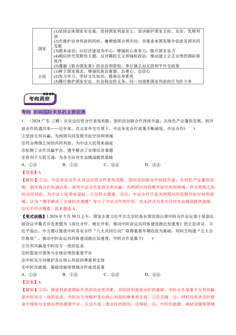 第03课多极化趋势（讲义）（解析版）_新高考复习资料_2025年新高考资料_2025年高考政治一轮复习讲练测（新教材新高考）