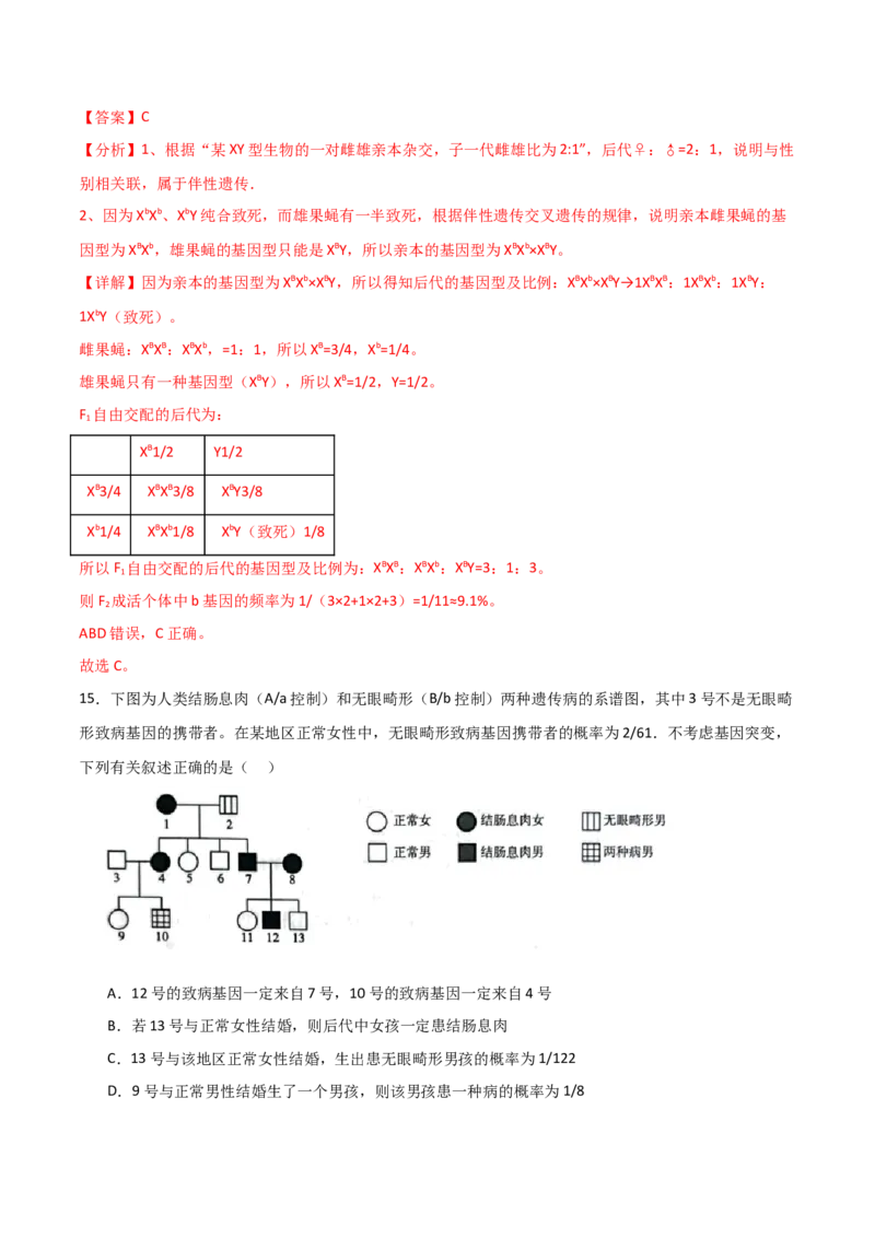 单元检测卷05基因的传递规律（解析版）_2024年新高考资料_1.2024一轮复习_2024年高考生物一轮复习考点通关卷（新高考通用）