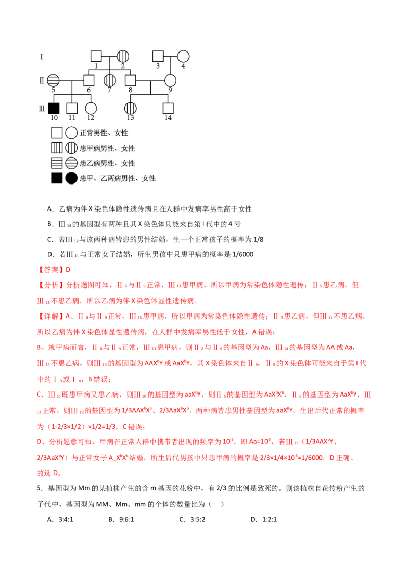 单元检测卷05基因的传递规律（解析版）_2024年新高考资料_1.2024一轮复习_2024年高考生物一轮复习考点通关卷（新高考通用）