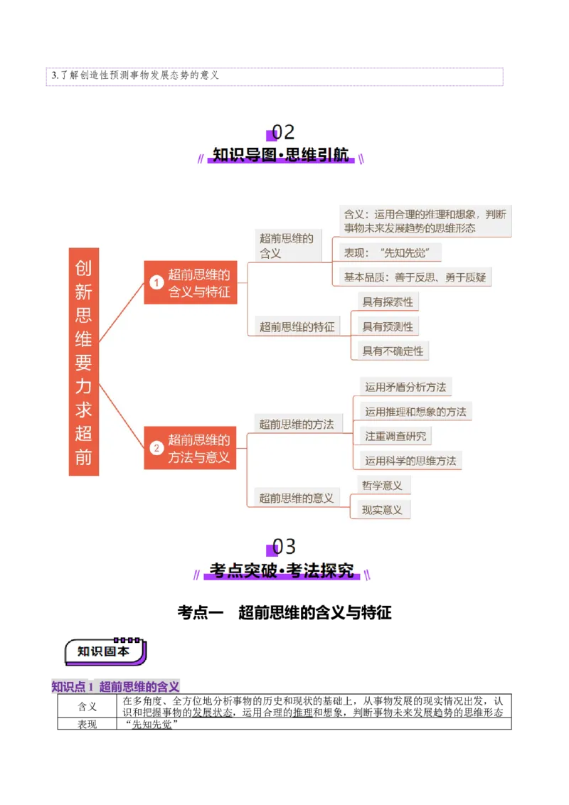 第13课创新思维要力求超前（讲义）（原卷版）_新高考复习资料_2025年新高考资料_2025年高考政治一轮复习讲练测（新教材新高考）