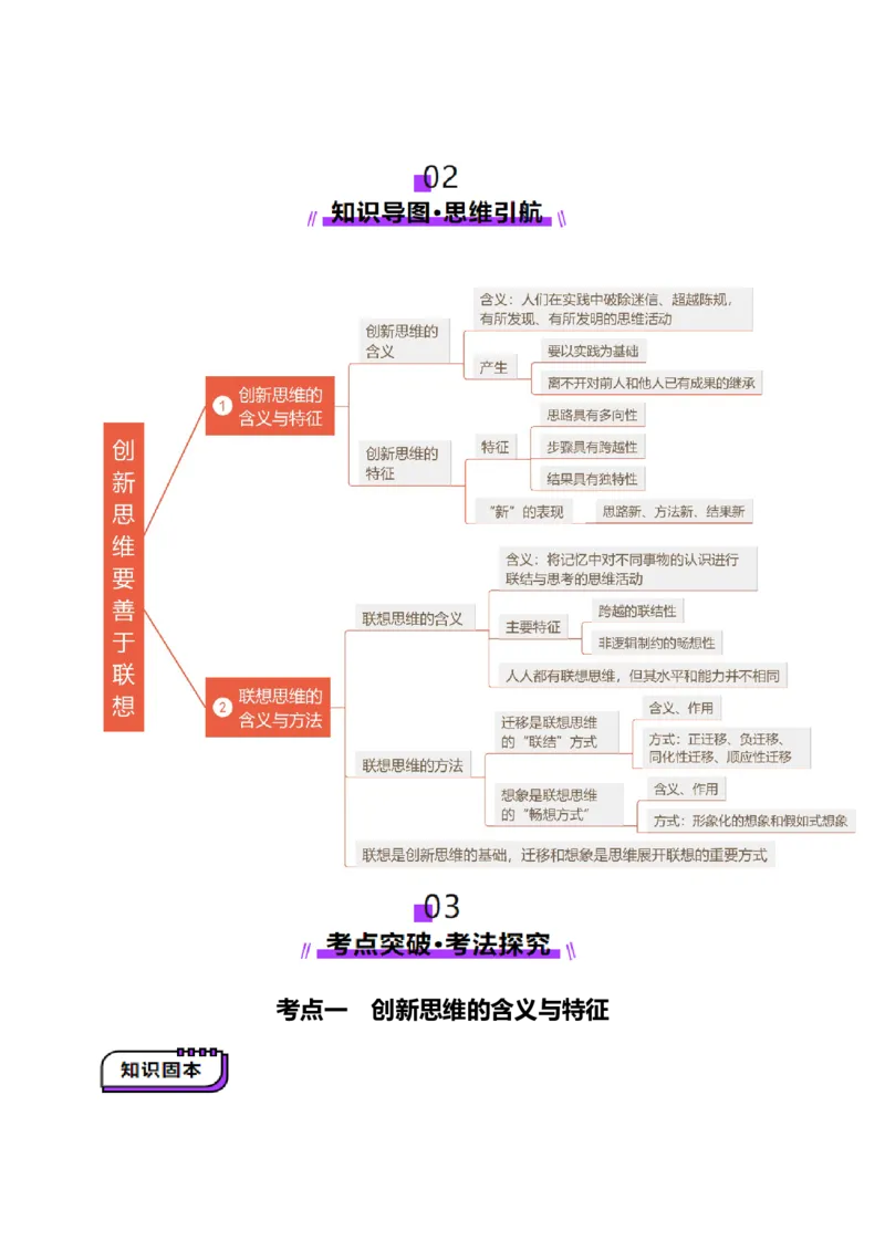 第11课创新思维要善于联想（讲义）（原卷版）_新高考复习资料_2025年新高考资料_2025年高考政治一轮复习讲练测（新教材新高考）