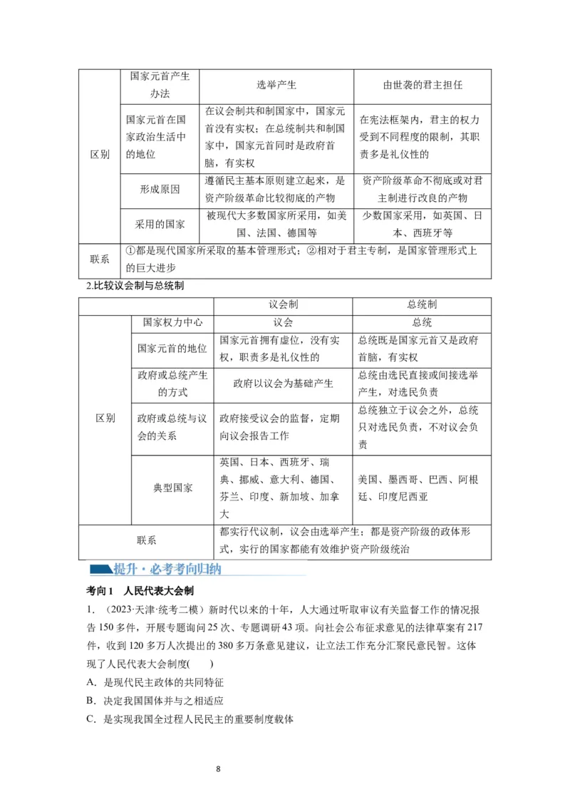 第01课国体与政体（讲义）（解析版）_新高考复习资料_2024年新高考资料_一轮复习资料_完2024年高考政治一轮复习讲练测（课件+讲义+练习）（新教材新高考）_选择性必修1