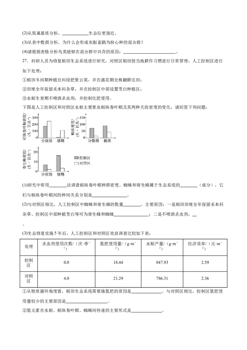 专题34群落（原卷版)_2024年新高考资料_3.2024专项复习_备战2024年高考生物一轮复习重难点专项突破_专题34群落-备战2024年高考生物一轮复习重难点专项突破