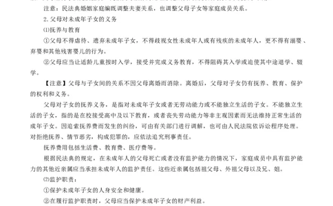 专题40在和睦家庭中成长_新高考复习资料_2024年新高考资料_一轮复习资料_口袋书2024年高考政治一轮复习知识清单（新高考通用）