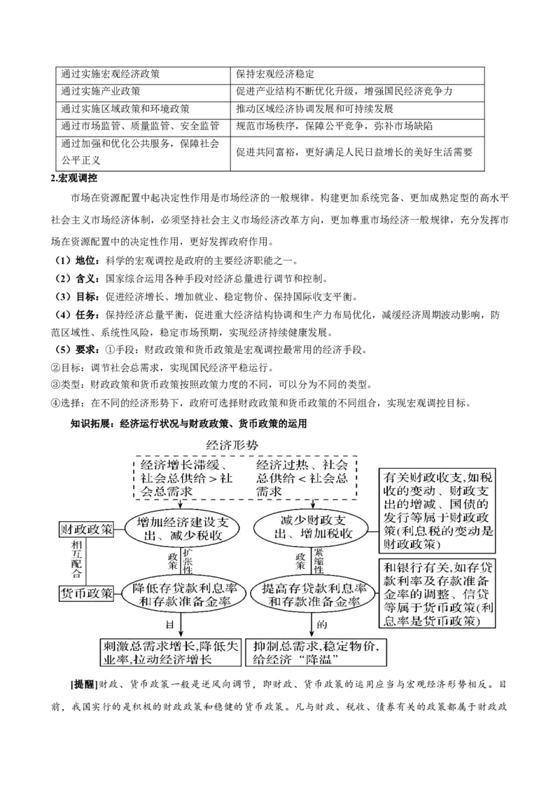 第二课我国的社会主义市场经济体制学案_新高考复习资料_2022年新高考资料_2022届一轮复习讲练结合_系列二_第六单元我国的社会主义市场经济体制
