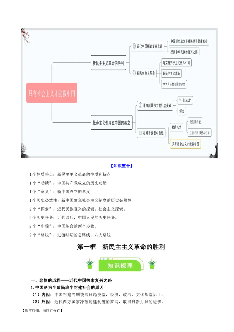 必修一《中国特色社会主义》知识清单-口袋书2024年高考政治一轮复习知识清单（新高考通用）_新高考复习资料_2024年新高考资料_专项复习资料