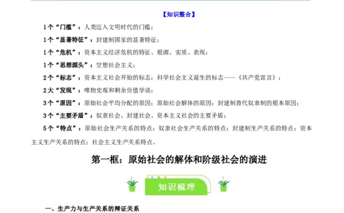 必修一《中国特色社会主义》知识清单-口袋书2024年高考政治一轮复习知识清单（新高考通用）_新高考复习资料_2024年新高考资料_专项复习资料
