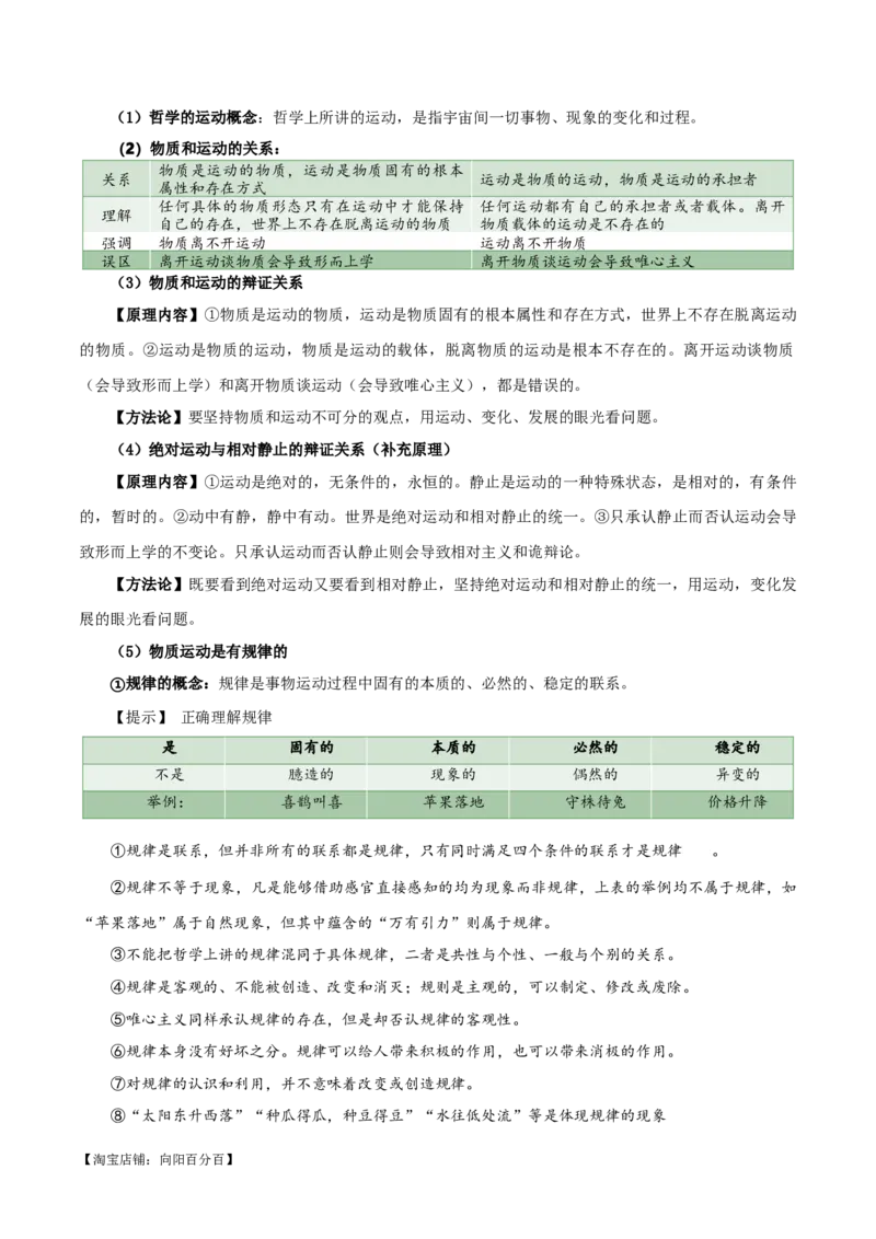 必修四《哲学与文化》知识清单-口袋书2024年高考政治一轮复习知识清单（新高考通用）_新高考复习资料_2024年新高考资料_专项复习资料