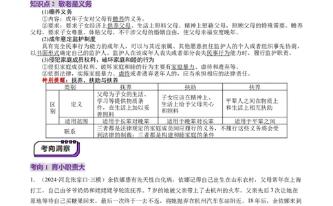 第05课在和睦家庭中成长（讲义）（原卷版）_新高考复习资料_2025年新高考资料_2025年高考政治一轮复习讲练测（新教材新高考）