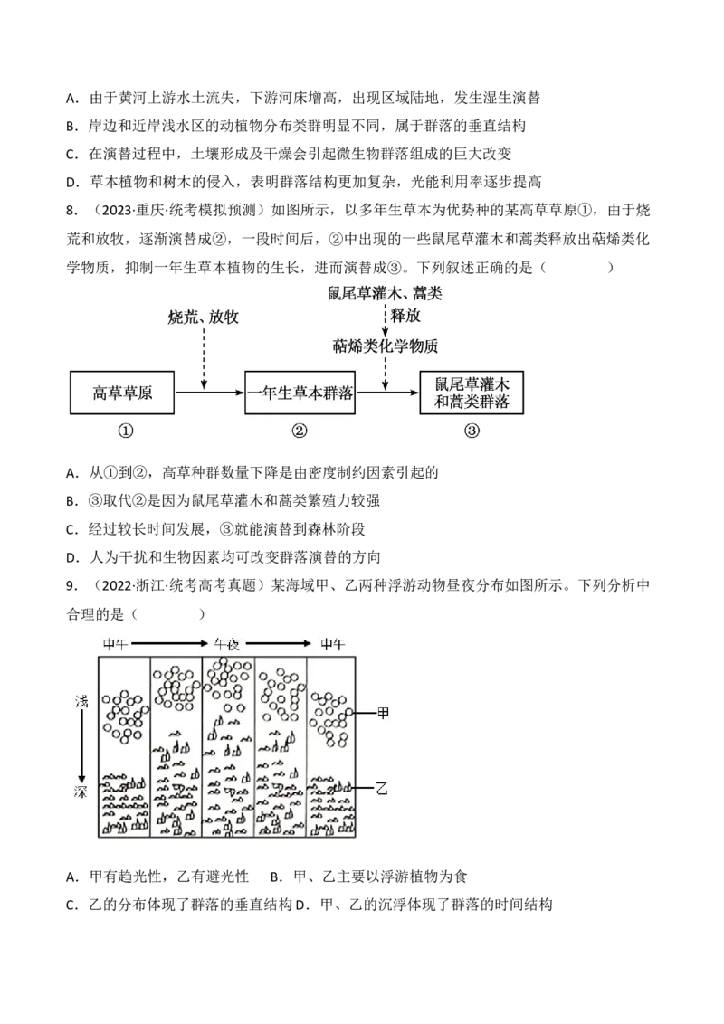 专题13种群和群落（原卷版）_2024年新高考资料_3.2024专项复习_备战2024年高考生物一轮复习重难点突破讲解与训练（新教材）