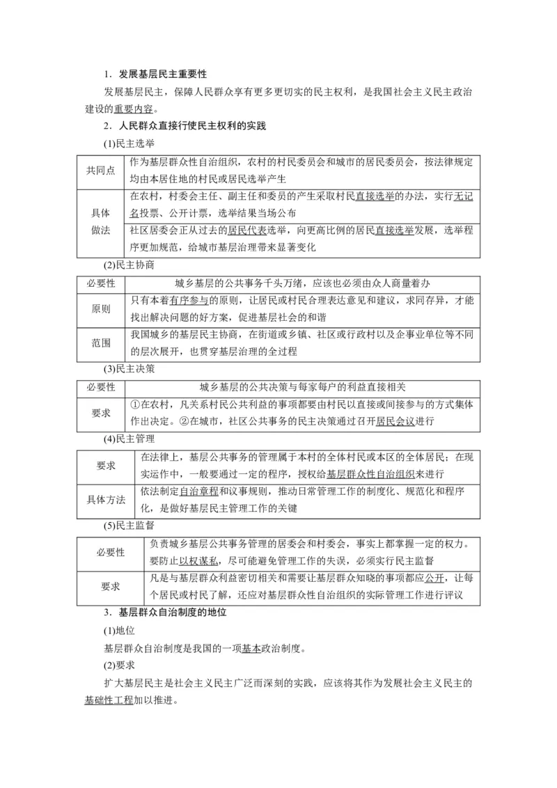 第06课我国的基本政治制度（讲义）（解析版）_新高考复习资料_2024年新高考资料_一轮复习资料_完2024年高考政治一轮复习讲练测（课件+讲义+练习）（新教材新高考）_必修3