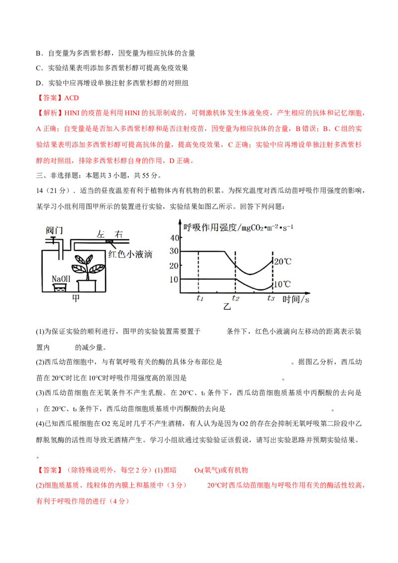 专题01实验分析类（解析版）_2024年新高考资料_2.2024二轮复习_备战2024年高考生物实验专项突破3143686_专题01实验分析类-备战2024年高考生物实验专项突破