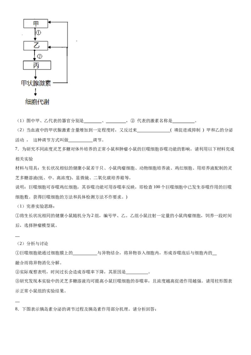 专题三稳态与调节（综合题特训）-2024年高考生物二轮复习专题训练（全国通用）（解析版）_2024年新高考资料_2.2024二轮复习_2024年高考生物二轮复习专题训练（全国通用）