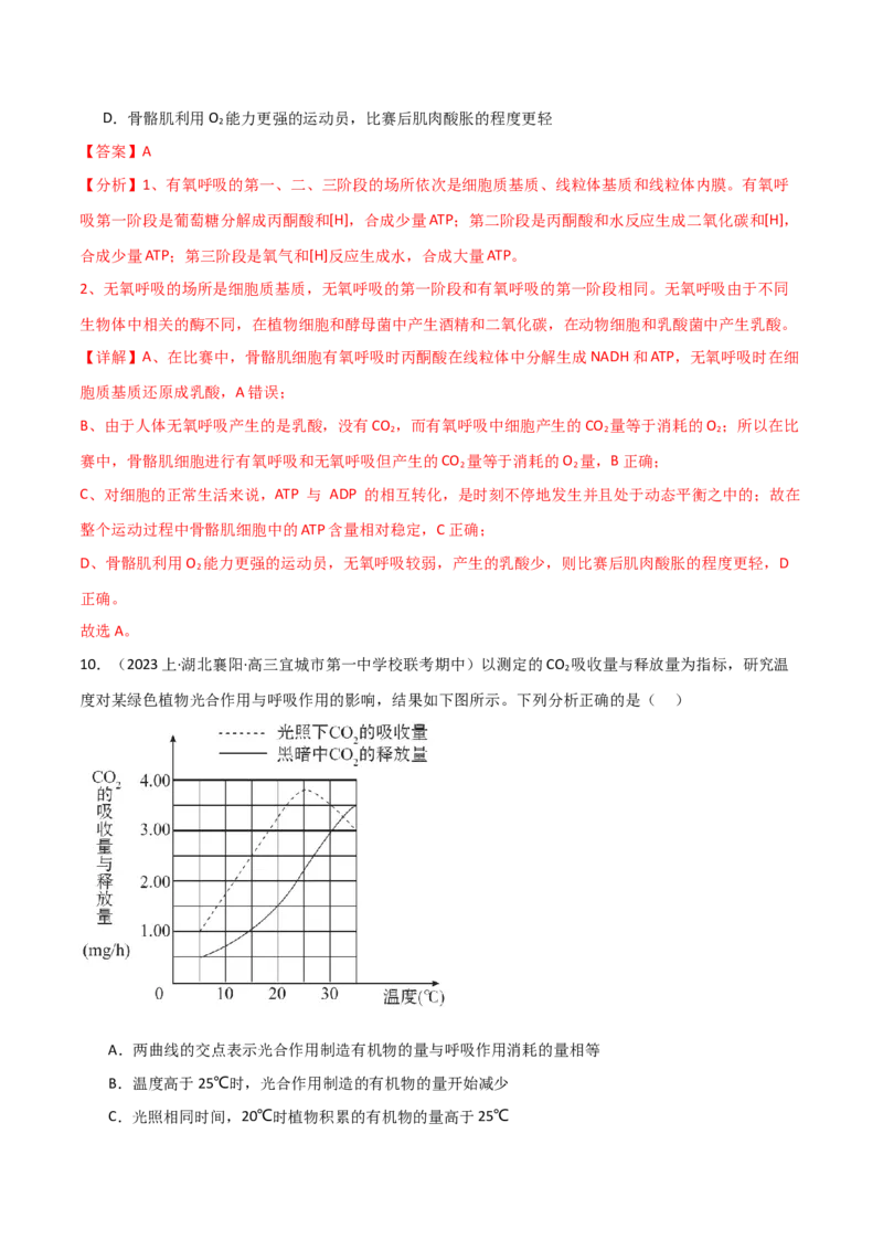 专题03细胞的能量供应和利用（解析版）_2024年新高考资料_3.2024专项复习_2024年高考生物热点&middot;重点&middot;难点专练（新高考专用）