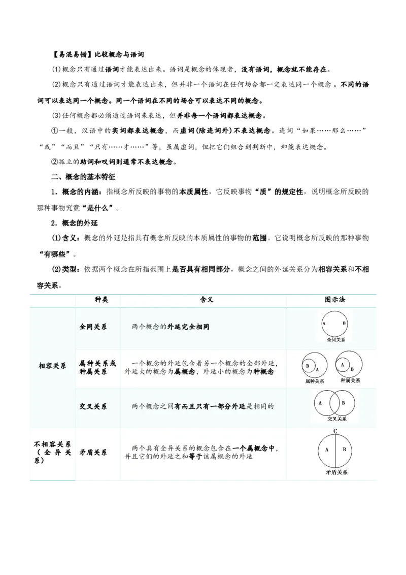 第04课准确把握概念（精品讲义）_新高考复习资料_2024年新高考资料_一轮复习资料_完2024年高考政治一轮复习考点帮（课件+讲义+练习）（新教材新高考）_选择性必修三《逻辑与法律》