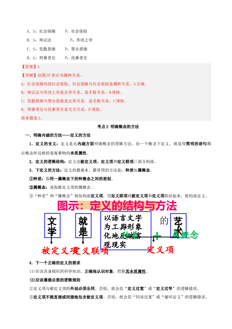 第04课准确把握概念（精品讲义）_新高考复习资料_2024年新高考资料_一轮复习资料_完2024年高考政治一轮复习考点帮（课件+讲义+练习）（新教材新高考）_选择性必修三《逻辑与法律》