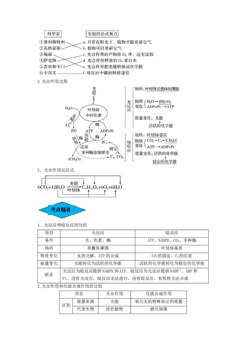 专题09光合作用（串讲）（解析版）_2024年新高考资料_1.2024一轮复习_备战2024年高考生物一轮复习串讲精练（新高考专用）