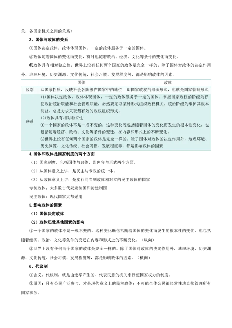 第一课国体与政体（精品讲义）_新高考复习资料_2024年新高考资料_一轮复习资料_完2024年高考政治一轮复习考点帮（课件+讲义+练习）（新教材新高考）