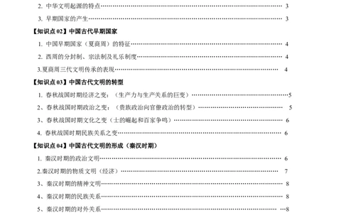 专题01从中华文明起源到秦汉大一统封建国家的建立与巩固-口袋书2024年高考历史一轮复习知识清单_07高考历史_新高考复习资料_2024年新高考复习资料_一轮复习资料
