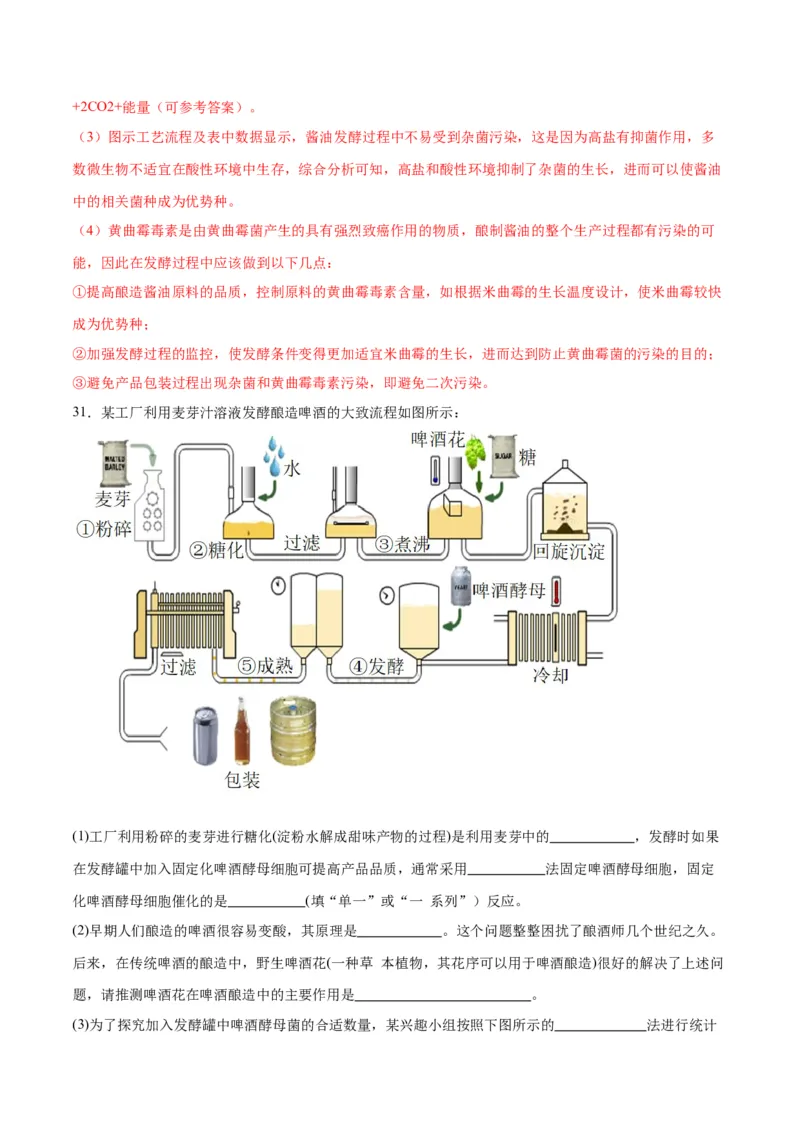专题38传统发酵技术和发酵工程的应用（解析版）_2024年新高考资料_3.2024专项复习_备战2024年高考生物一轮复习重难点专项突破