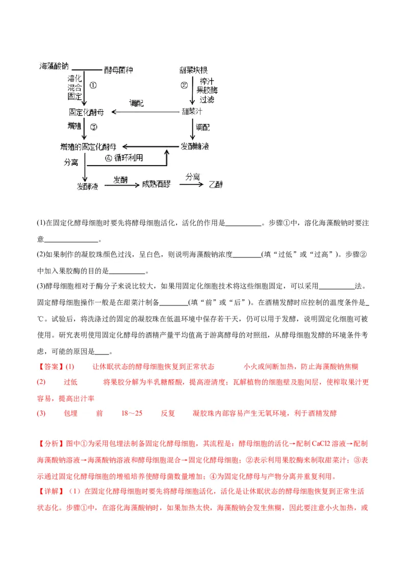 专题38传统发酵技术和发酵工程的应用（解析版）_2024年新高考资料_3.2024专项复习_备战2024年高考生物一轮复习重难点专项突破