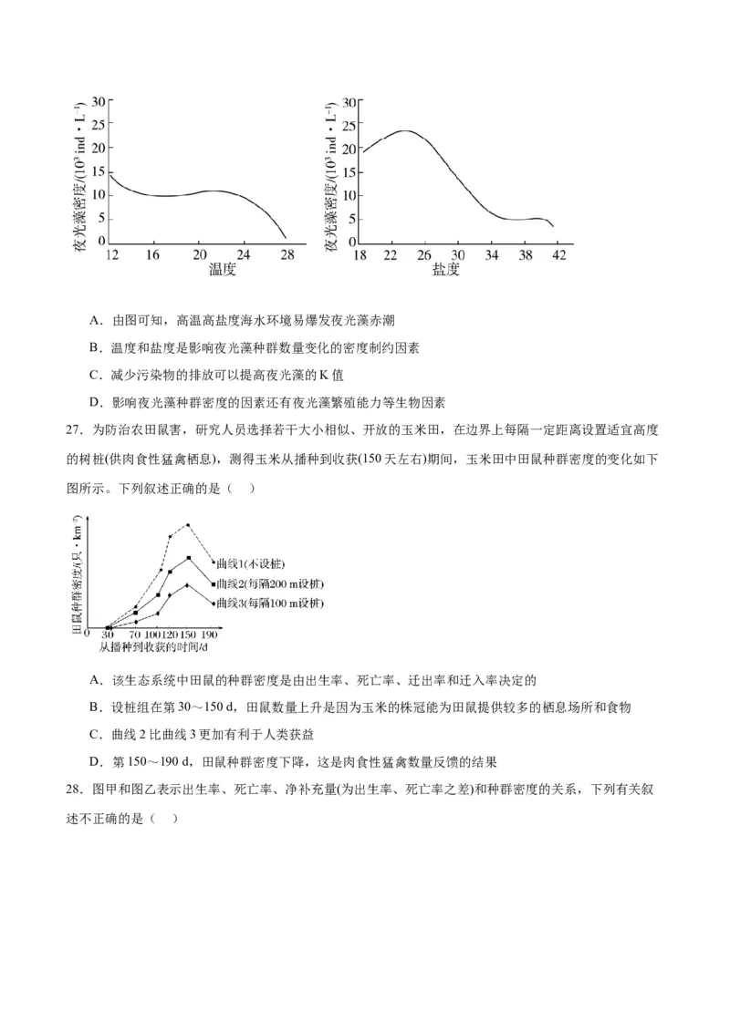 专题33种群（原卷版)_2024年新高考资料_3.2024专项复习_备战2024年高考生物一轮复习重难点专项突破_专题33种群-备战2024年高考生物一轮复习重难点专项突破
