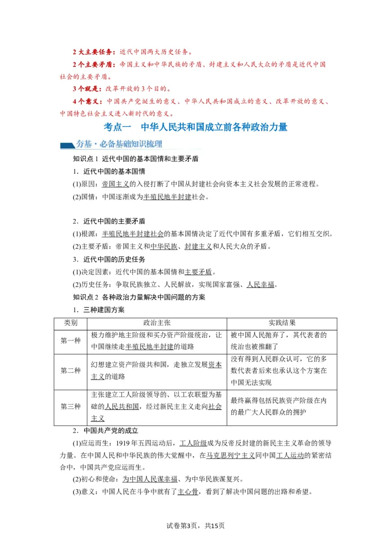 第01课历史和人民的选择（讲义）（解析版）_新高考复习资料_2024年新高考资料_一轮复习资料_完2024年高考政治一轮复习讲练测（课件+讲义+练习）（新教材新高考）_必修3