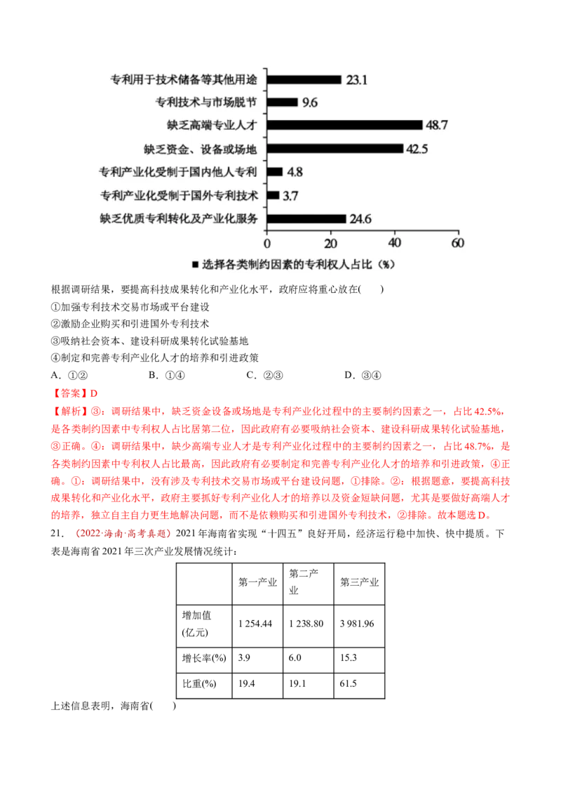 第07讲我国的经济发展（练习）（解析版）_新高考复习资料_2025年新高考资料_2025年高考政治一轮复习讲练测（新教材新高考）