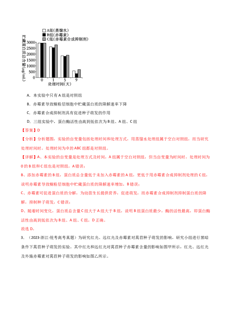 宝典17植物的激素调节（解析版）_2024年新高考资料_1.2024一轮复习_2024年高考生物一轮复习知识清单