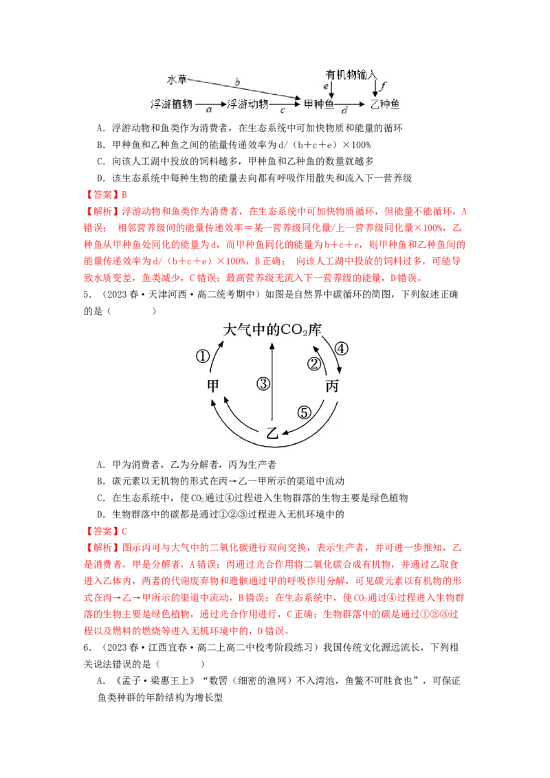 专题20生态系统（解析版）_2024年新高考资料_1.2024一轮复习_备战2024年高考生物一轮复习抢分特训（全国通用）_专题20生态系统-备战2024年高考生物一轮复习抢分特训（全国通用）