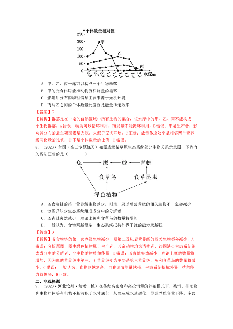 专题20生态系统（解析版）_2024年新高考资料_1.2024一轮复习_备战2024年高考生物一轮复习抢分特训（全国通用）_专题20生态系统-备战2024年高考生物一轮复习抢分特训（全国通用）