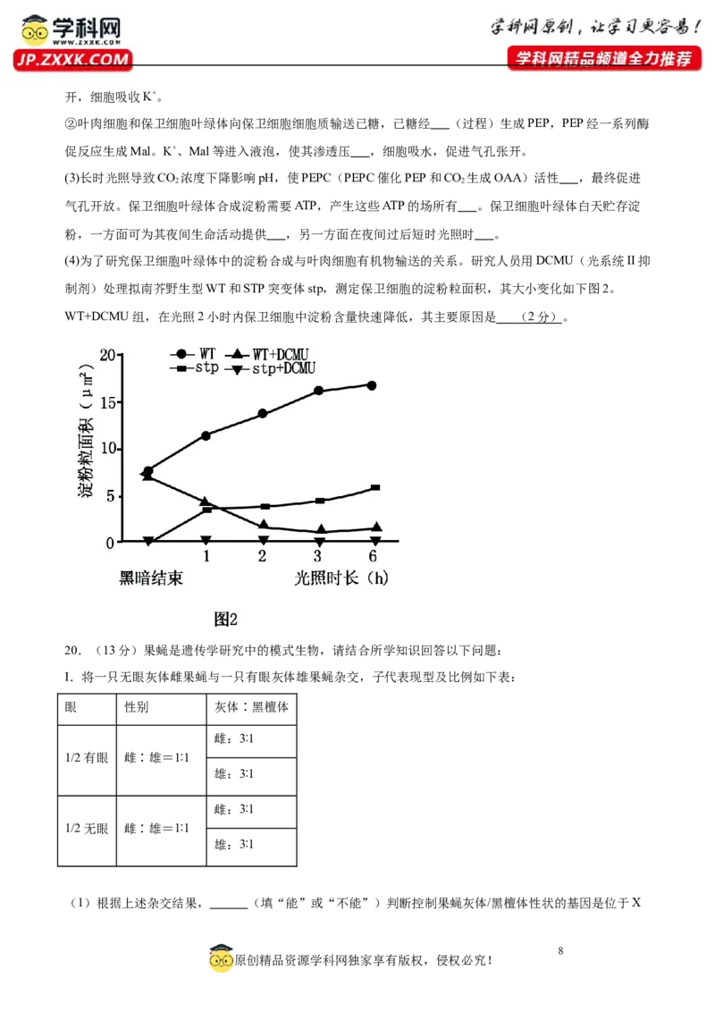 2024年高考冲刺模拟试卷（一）（解析版）_2024年新高考资料_5.2024三轮冲刺_2024年高考生物考前最后冲刺