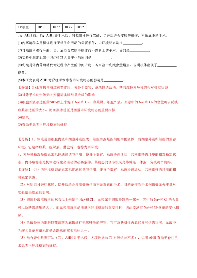 专题25内环境与稳态（解析版)_2024年新高考资料_3.2024专项复习_备战2024年高考生物一轮复习重难点专项突破_专题25内环境与稳态-备战2024年高考生物一轮复习重难点专项突破