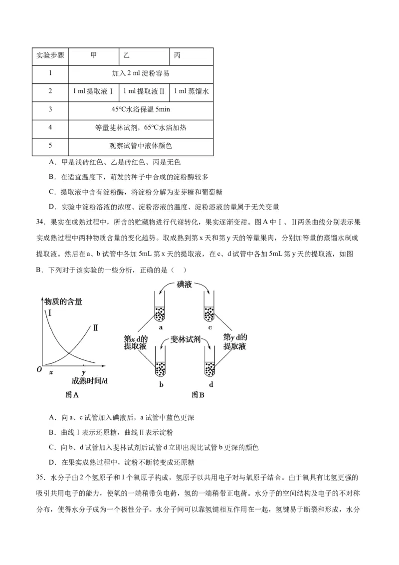 专题2细胞中的元素和化合物（原卷版)_2024年新高考资料_3.2024专项复习_备战2024年高考生物一轮复习重难点专项突破
