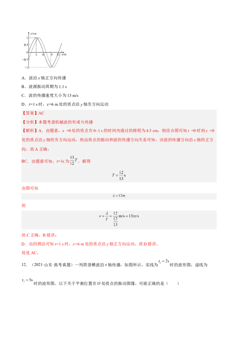 15.2机械波（练）--2023年高考物理一轮复习讲练测（全国通用）（解析版）_04高考物理_通用版（老高考）复习资料_2023年复习资料_一轮复习_2023年高考物理一轮复习讲练测（全国通用）