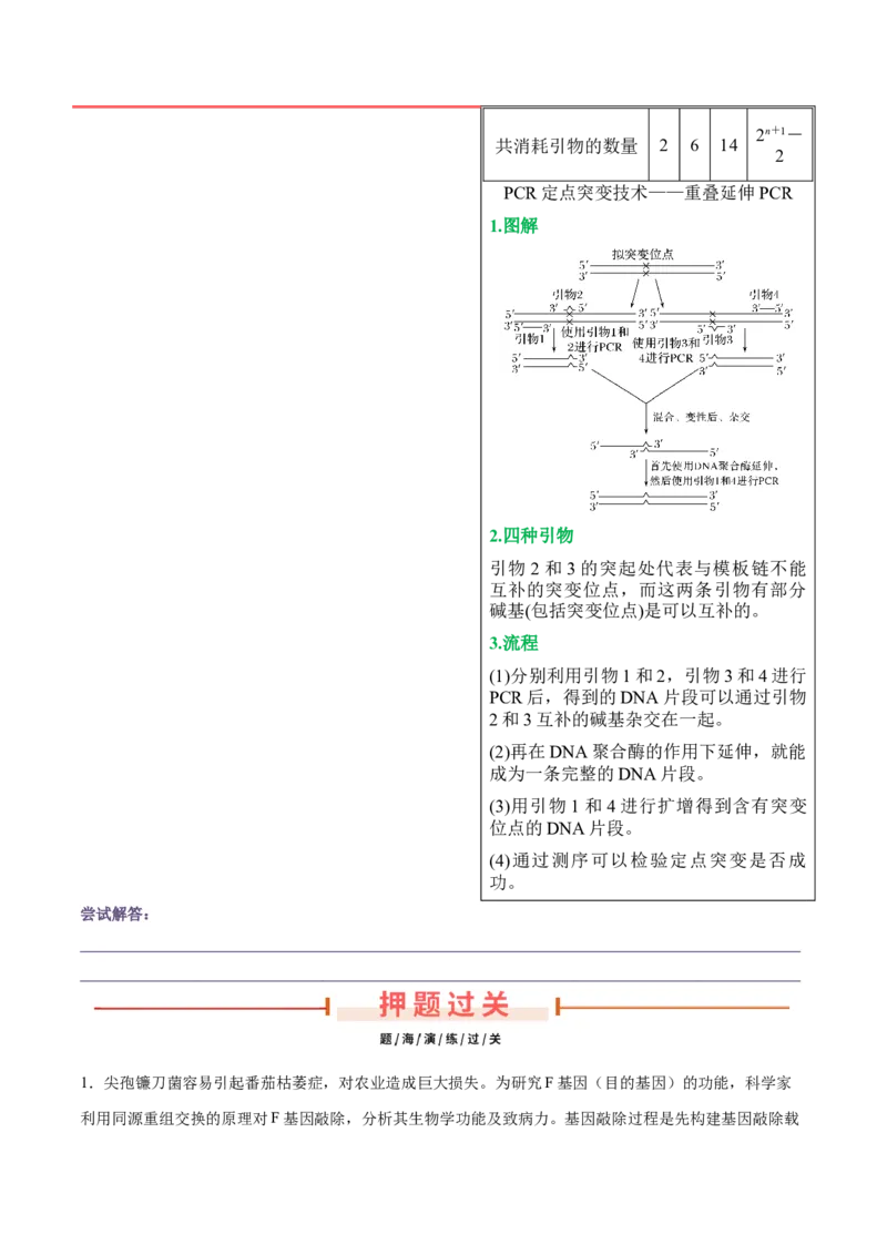 押新高考卷生物技术与工程（原卷版）-备战2024年高考生物临考题号押题（新高考通用）_2024年新高考资料_5.2024三轮冲刺_备战2024年高考生物临考题号押题（新高考通用）322745222_728