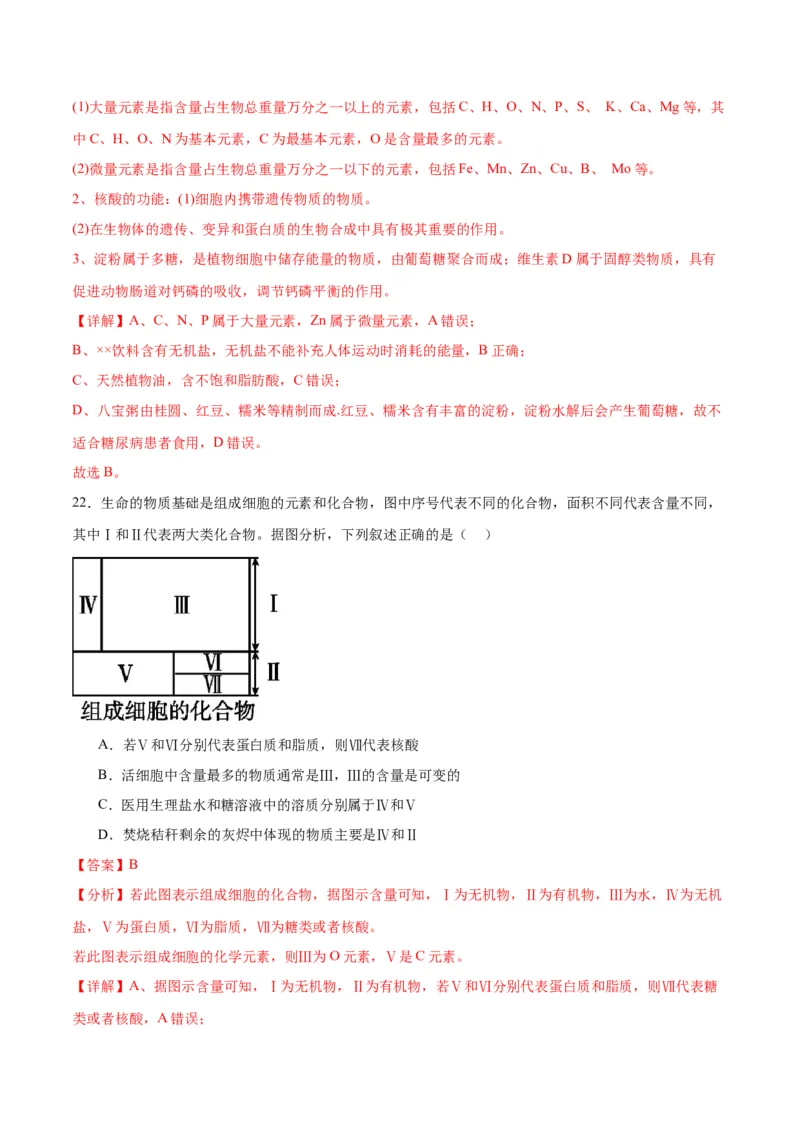 专题3糖类和脂质（解析版)_2024年新高考资料_3.2024专项复习_备战2024年高考生物一轮复习重难点专项突破_专题03糖类和脂质-备战2024年高考生物一轮复习重难点专项突破
