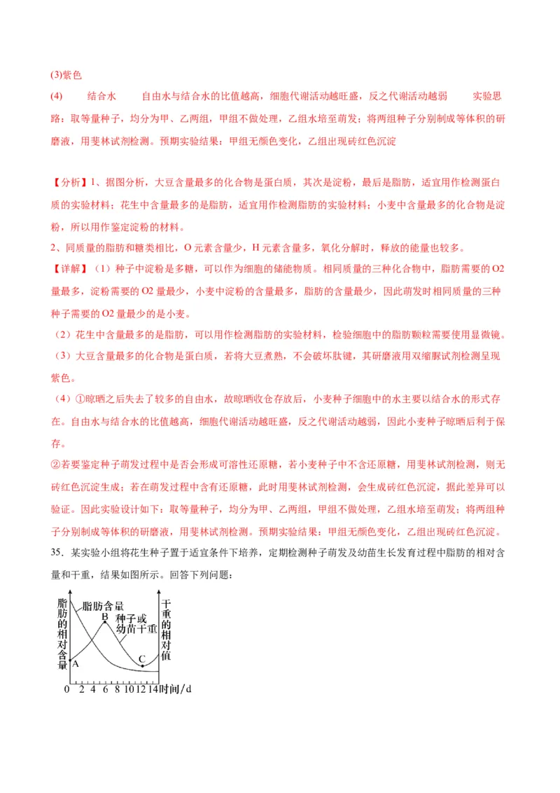 专题3糖类和脂质（解析版)_2024年新高考资料_3.2024专项复习_备战2024年高考生物一轮复习重难点专项突破_专题03糖类和脂质-备战2024年高考生物一轮复习重难点专项突破