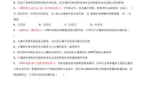 专题14生态系统与生态系统保护（原卷版）_2024年新高考资料_3.2024专项复习_备战2024年高考生物一轮复习重难点突破讲解与训练（新教材）