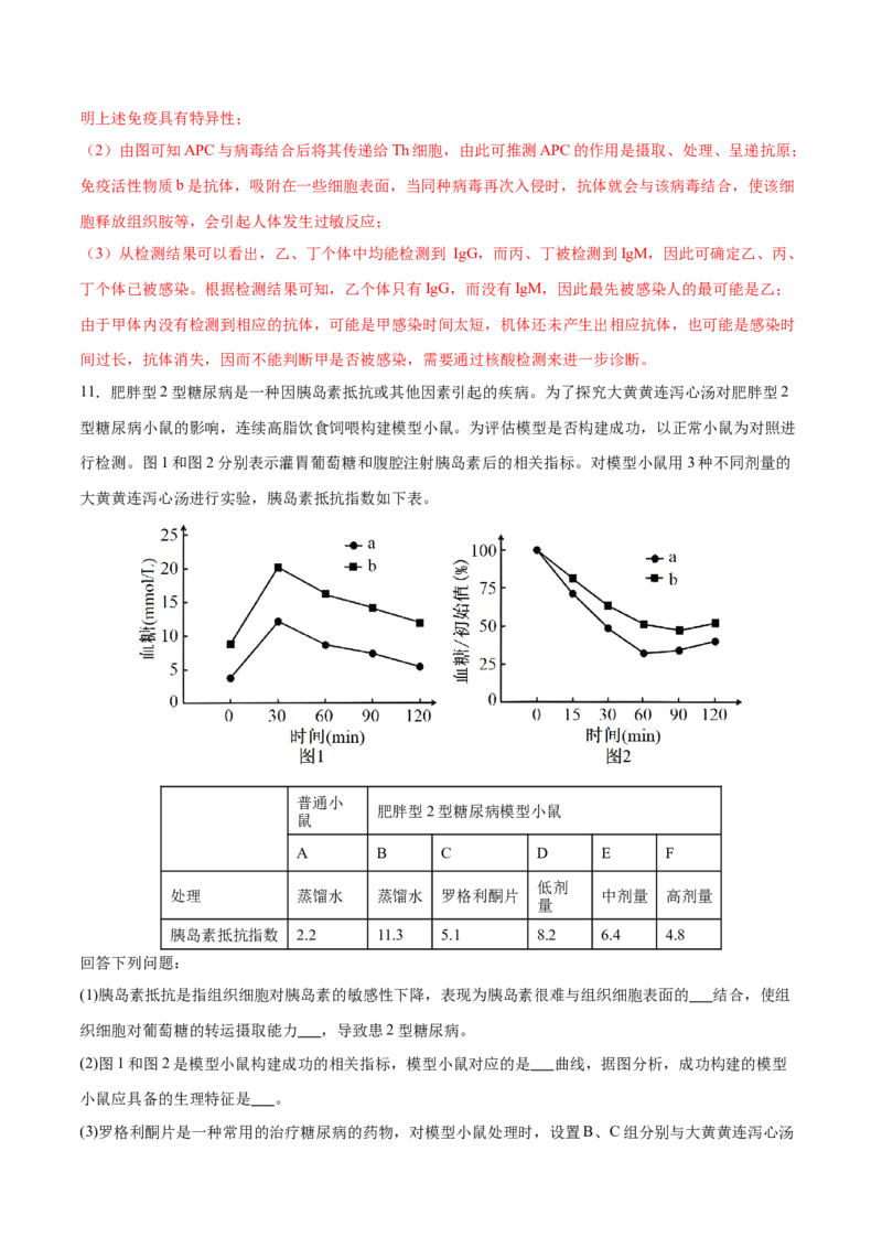 押新高考卷稳态与调节（解析版）-备战2024年高考生物临考题号押题（新高考通用）_2024年新高考资料_5.2024三轮冲刺_备战2024年高考生物临考题号押题（新高考通用）322745222_797