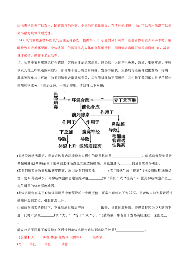押新高考卷稳态与调节（解析版）-备战2024年高考生物临考题号押题（新高考通用）_2024年新高考资料_5.2024三轮冲刺_备战2024年高考生物临考题号押题（新高考通用）322745222_797