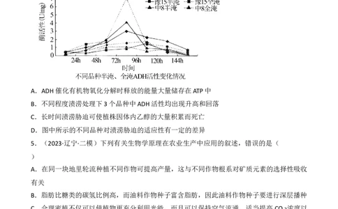 专题04细胞呼吸和光合作用（原卷版）_2024年新高考资料_3.2024专项复习_备战2024年高考生物一轮复习重难点突破讲解与训练（新教材）
