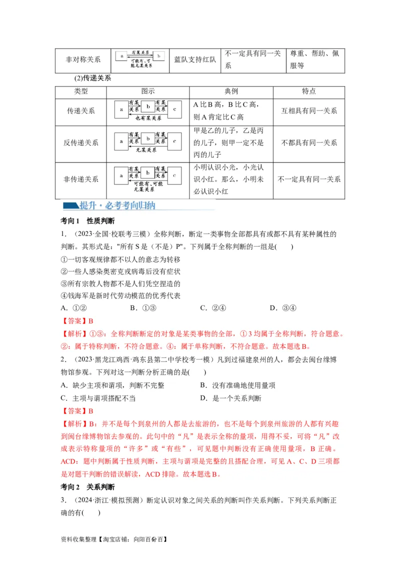 第05课正确运用判断（讲义）（解析版）_新高考复习资料_2024年新高考资料_一轮复习资料_完2024年高考政治一轮复习讲练测（课件+讲义+练习）（新教材新高考）_选择性必修3