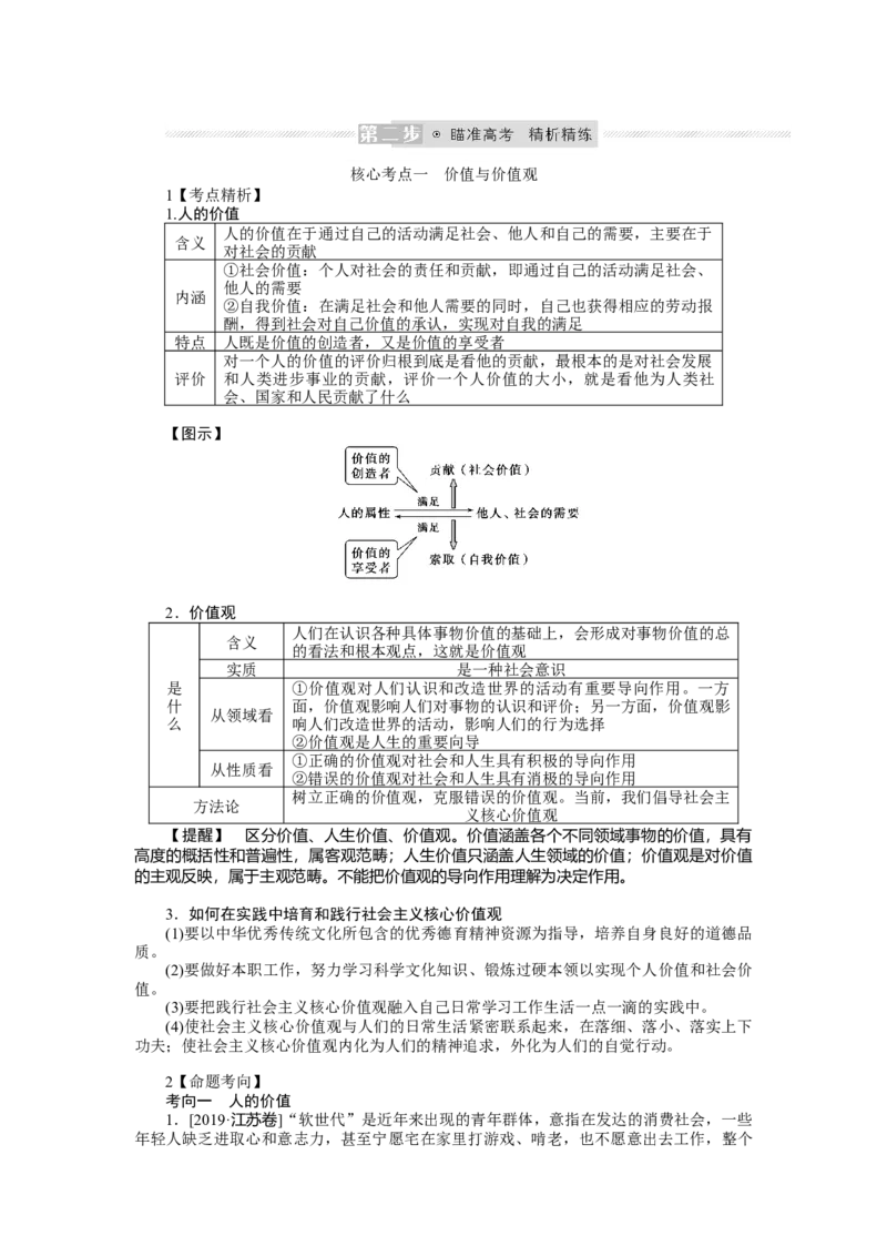 第六课实现人生的价值学案_新高考复习资料_2022年新高考资料_2022届一轮复习讲练结合_系列二_第二十三单元实现人生的价值
