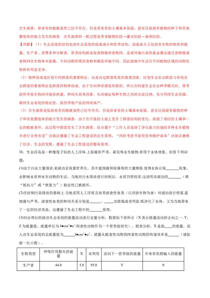 专题37人与环境、生态工程（解析版）_2024年新高考资料_3.2024专项复习_备战2024年高考生物一轮复习重难点专项突破_专题37人与环境、生态工程-备战2024年高考生物一轮复习重难点专项突破